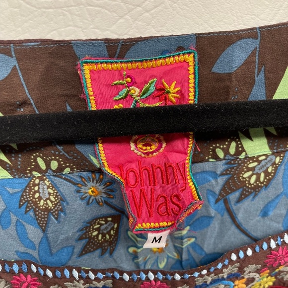 Johnny was embroidered 100% silk long sleeves tunic size M - Picture 2 of 10